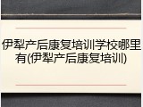 伊犁产后康复培训学校哪里有(伊犁产后康复培训)