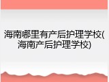 海南哪里有产后护理学校(海南产后护理学校)
