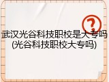 武汉光谷科技职校是大专吗(光谷科技职校大专吗)