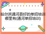 哈尔滨通河县好的单招培训哪里有(通河单招培训)