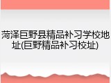菏泽巨野县精品补习学校地址(巨野精品补习校址)