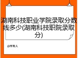 湖南科技职业学院录取分数线多少(湖南科技职院录取分)