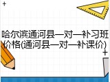 哈尔滨通河县一对一补习班价格(通河县一对一补课价)