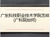 广东科技职业技术学院怎样(广科院如何)