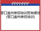 营口盖州单招培训班有哪些(营口盖州单招培训)