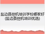 盐边县挖机培训学校哪家好(盐边县挖机培训优选)