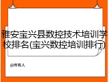 雅安宝兴县数控技术培训学校排名(宝兴数控培训排行)