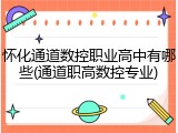 怀化通道数控职业高中有哪些(通道职高数控专业)