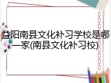 益阳南县文化补习学校是哪一家(南县文化补习校)