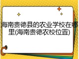 海南贵德县的农业学校在哪里(海南贵德农校位置)