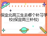 保定北高三生去哪个补习学校(保定高三补校)