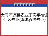 大同浑源县农业职高学校读什么专业(浑源农校专业)