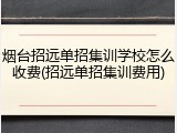烟台招远单招集训学校怎么收费(招远单招集训费用)
