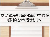 商洛镇安县单招集训中心在哪(镇安单招集训地)