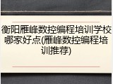 衡阳雁峰数控编程培训学校哪家好点(雁峰数控编程培训推荐)