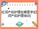 红河产后护理在哪里学(红河产后护理培训)