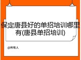 保定唐县好的单招培训哪里有(唐县单招培训)