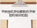 平桥挖机学校哪家好(平桥挖机培训优选)