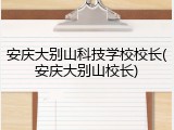 安庆大别山科技学校校长(安庆大别山校长)