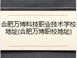 合肥万博科技职业技术学校地址(合肥万博职校地址)