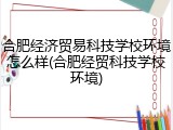 合肥经济贸易科技学校环境怎么样(合肥经贸科技学校环境)