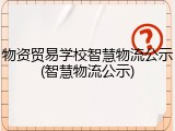 物资贸易学校智慧物流公示(智慧物流公示)