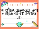 湖北科技职业学院在什么地方啊(湖北科技职业学院地址)