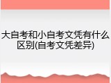 大自考和小自考文凭有什么区别(自考文凭差异)