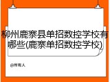 柳州鹿寨县单招数控学校有哪些(鹿寨单招数控学校)