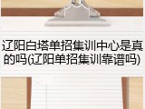 辽阳白塔单招集训中心是真的吗(辽阳单招集训靠谱吗)