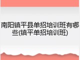 南阳镇平县单招培训班有哪些(镇平单招培训班)