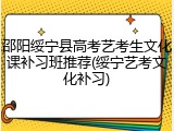 邵阳绥宁县高考艺考生文化课补习班推荐(绥宁艺考文化补习)