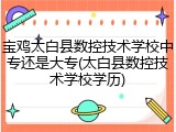 宝鸡太白县数控技术学校中专还是大专(太白县数控技术学校学历)