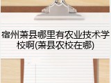 宿州萧县哪里有农业技术学校啊(萧县农校在哪)