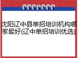 沈阳辽中县单招培训机构哪家最好(辽中单招培训优选)