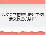 武义县学挖掘机培训学校(武义挖掘机培训)