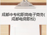 成都中专和职高电子商务(成都电商职校)