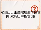 双鸭山尖山单招培训学校官网(双鸭山单招培训)