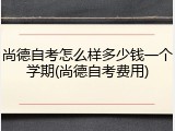 尚德自考怎么样多少钱一个学期(尚德自考费用)