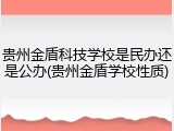贵州金盾科技学校是民办还是公办(贵州金盾学校性质)