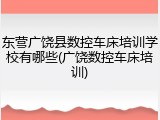 东营广饶县数控车床培训学校有哪些(广饶数控车床培训)