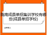 陇南成县单招集训学校有哪些(成县单招学校)