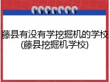 藤县有没有学挖掘机的学校(藤县挖掘机学校)