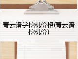 青云谱学挖机价格(青云谱挖机价)