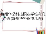 赣州华坚科技职业学校有几个系(赣州华坚职校几系)