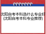 沈阳自考本科选什么专业好(沈阳自考本科专业推荐)