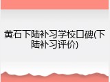 黄石下陆补习学校口碑(下陆补习评价)