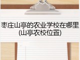 枣庄山亭的农业学校在哪里(山亭农校位置)