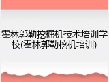 霍林郭勒挖掘机技术培训学校(霍林郭勒挖机培训)
