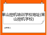 莱山挖机培训学校地址(莱山挖机学校)